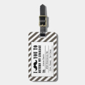 おもしろいな髭の荷物のラベル%PIPE%の暗灰色のストライプ ラゲッジタグ (正面縦)