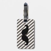 おもしろいな髭の荷物のラベル%PIPE%の暗灰色のストライプ ラゲッジタグ (裏面縦)