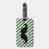 おもしろいな髭の荷物のラベル%PIPE%の緑のストライプ ラゲッジタグ (裏面縦)