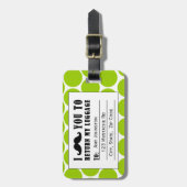 おもしろいな髭の荷物のラベル%PIPE%の緑の点 ラゲッジタグ (正面縦)