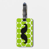 おもしろいな髭の荷物のラベル%PIPE%の緑の点 ラゲッジタグ (裏面縦)
