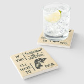 おもしろいな髭の質問マレットの冗談のしゃれ ストーンコースター (横)