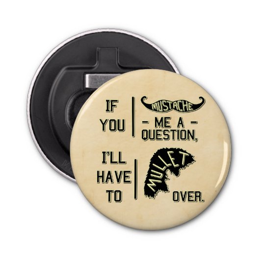 おもしろいな髭の質問マレットの冗談のしゃれ 栓抜き (正面)