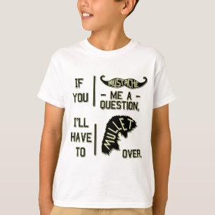 おもしろいな髭の質問マレットの冗談のしゃれ Tシャツ