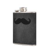 おもしろいな髭を搭載するクールな金属鋼鉄一見 フラスク (左)