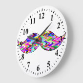 おもしろいな髭 ラージ壁時計 (傾斜)