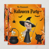 おもしろいな魔法使いの醸造物のハローウィンパーティの招待 招待状 (正面/裏面)