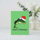 おもしろいな魚釣りのクリスマス シーズンポストカード (スタンド正面)