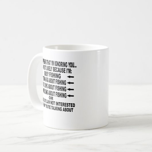 おもしろいな魚釣りの固定観念 コーヒーマグカップ (正面左)