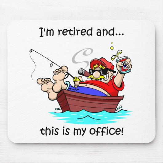 おもしろいな魚釣りの退職 マウスパッド (正面)