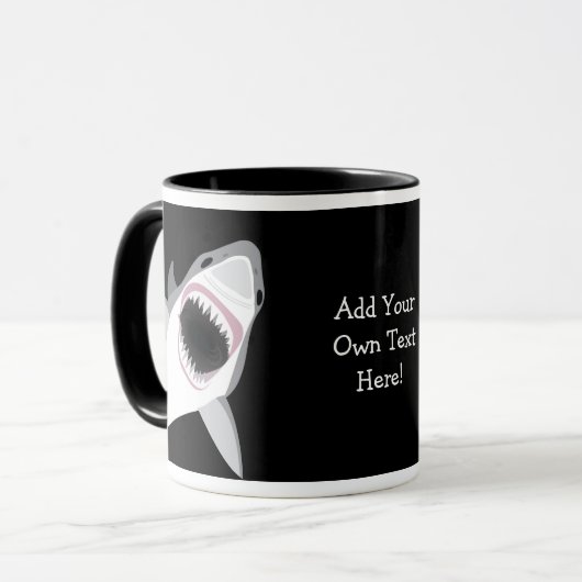 おもしろいな鮫のかみ傷/鮫の攻撃のカスタムの文字 マグカップ (正面左)