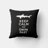 おもしろいな鮫の警告-平静を保ち、速く泳いで下さい クッション (裏面)