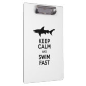おもしろいな鮫の警告-平静を保ち、速く泳いで下さい クリップボード (右)