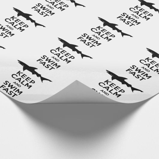 おもしろいな鮫の警告-平静を保ち、速く泳いで下さい ラッピングペーパー (角)