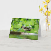 おもしろいな鳥のバースデー・カード カード (黄色い花)