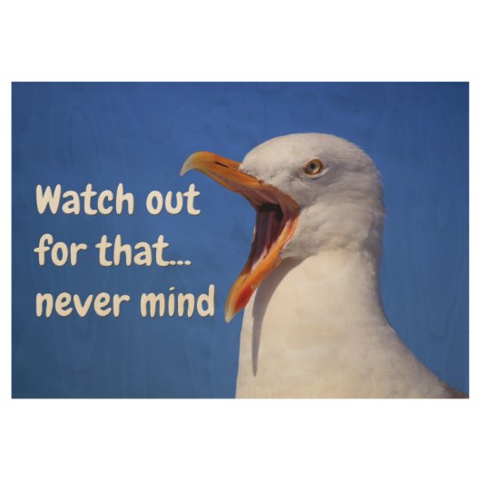 おもしろいな鳥のミームのユーモアのあるな動物のイメージ ウッドポスター (正面)