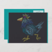 おもしろいな鶏のハッピーイースターのオンドリ年の郵便はがき シーズンポストカード (正面/裏面)