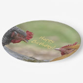 おもしろいな鶏のハッピーバースデー ペーパープレート (アングル)