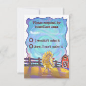 おもしろいな鶏のパーティーの中心RSVP 出欠カード (裏面)