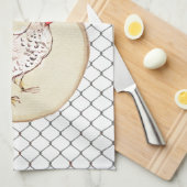 おもしろいな鶏の卵のノベルティの素朴なぼろぼろの農家 キッチンタオル (四つ折り)