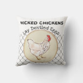 おもしろいな鶏の卵のノベルティの素朴なぼろぼろの農家 クッション (裏面)