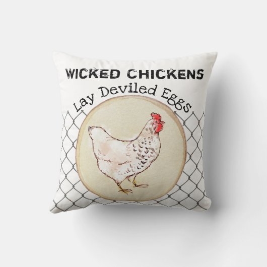 おもしろいな鶏の卵のノベルティの素朴なぼろぼろの農家 クッション (裏面)