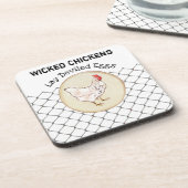 おもしろいな鶏の卵のノベルティの素朴なぼろぼろの農家 コースター (左側)