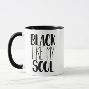 おもしろいな黒は私の精神のコーヒーを好みます マグカップ