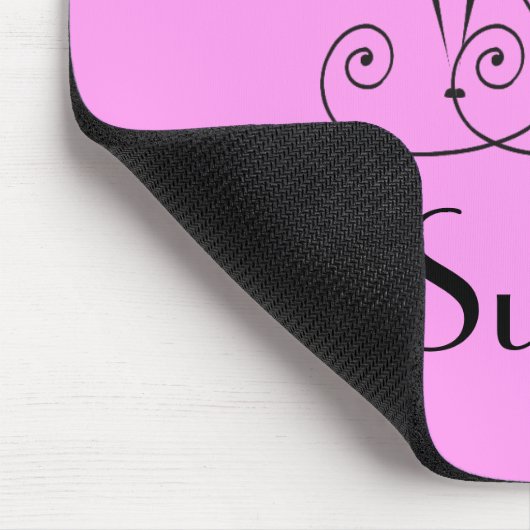 おもしろいな黒猫のシルエット マウスパッド (コーナー)