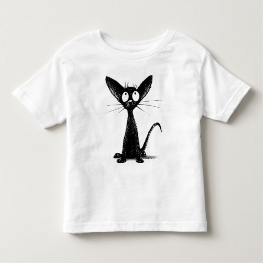 おもしろいな黒猫の子供 トドラーTシャツ (正面)