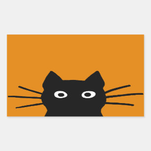 おもしろいな黒猫 長方形シール