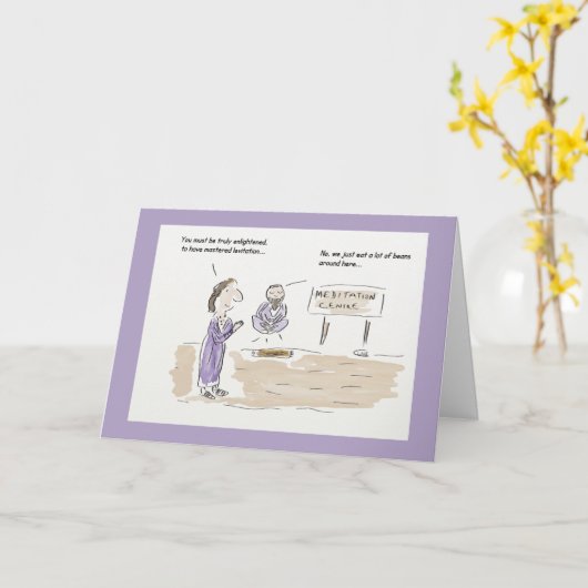 おもしろいな黙想のハッピーバースデーの挨拶状 カード (黄色い花)