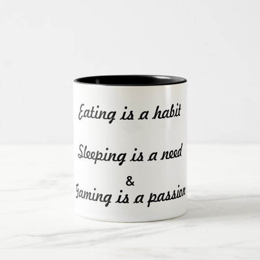 おもしろいな11のozのツートーンマグ新食べ、睡眠、そしてゲーム ツートーンマグカップ (中央)