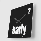 おもしろいな2早い余りに早い時間の引用文のタイポグラフィ スクエア壁時計 (傾斜)