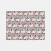 おもしろいな4つの漫画のイラストレーションのブタは色FBを選びます フリースブランケット (正面(横))