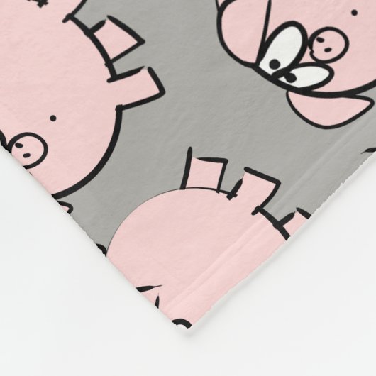 おもしろいな4つの漫画のイラストレーションのブタは色FBを選びます フリースブランケット (角)