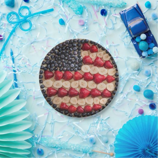 おもしろいな7月4日アメリカ米国の旗ののどのフルーツ ペーパープレート (パーティー)