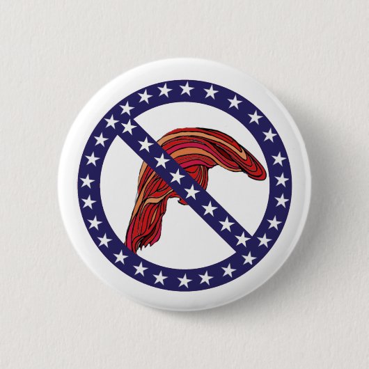 おもしろいな"用心して下さい毛"のアンチ切札2.25" 缶バッジ (正面)