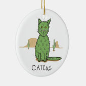 おもしろいな"Catcus"のサボテンのスケッチ セラミックオーナメント (右)