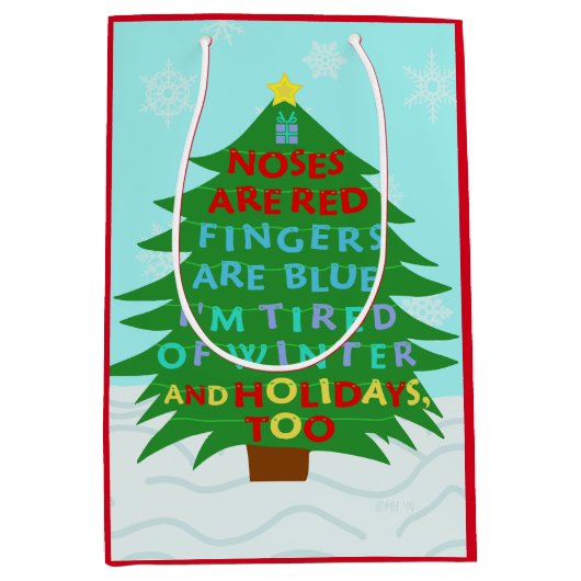 おもしろいなBahのばかばかしいクリスマスの詩 ミディアムペーパーバッグ (正面)