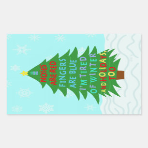 おもしろいなBahのばかばかしいクリスマスの詩 長方形シール
