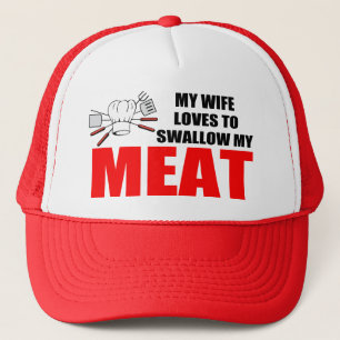 おもしろいなBBQの私の肉を飲み込む私のWIFES愛 キャップ