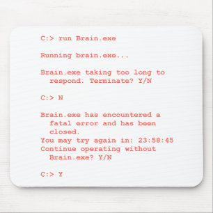 おもしろいなBrain.exeの間違いコンピュータギークのユーモア マウスパッド