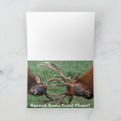 おもしろいなBullのオオシカのクリスマス シーズンカード (内部)