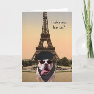 おもしろいなBull犬のフランス人の誕生日 カード