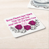 おもしろいなBunco -サイコロを転がることができます スクエアペーパーコースター (アングル)