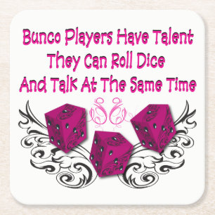 おもしろいなBunco -サイコロを転がることができます スクエアペーパーコースター