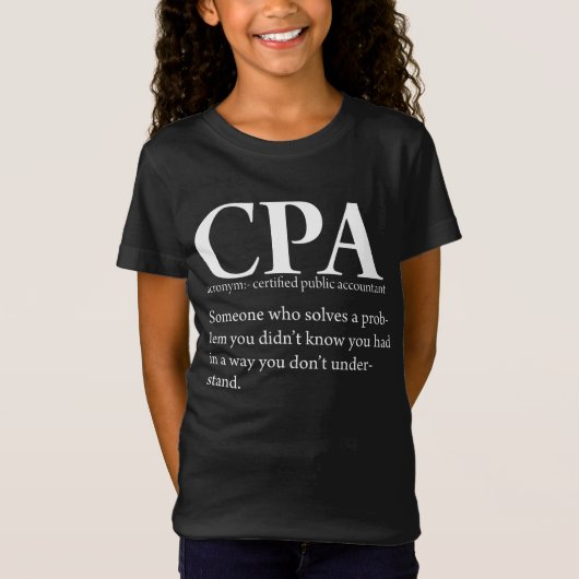 おもしろいなCPAの米国公認会計士定義 Tシャツ (正面)