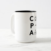 おもしろいなCPAの米国公認会計士税の季節 ツートーンマグカップ (正面左)