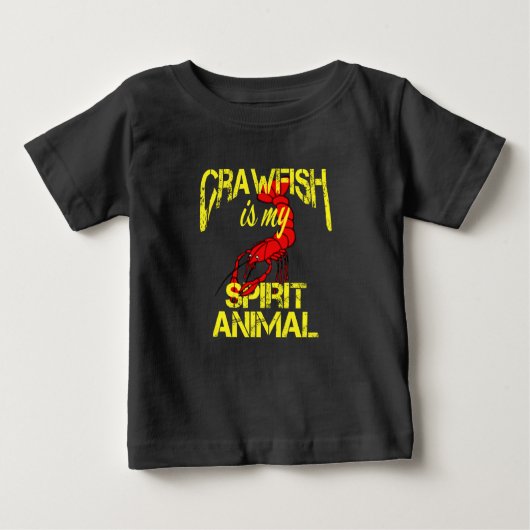 おもしろいなCrawfishは精神の動物のルイジアナの私のケージャンです ベビーTシャツ (正面)